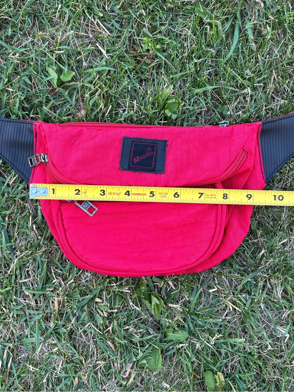 Vtg Mondo Fanny Pack Belt Bag Adjustable Red Black Three Compartments Retro 90s - Picture 3 of 13